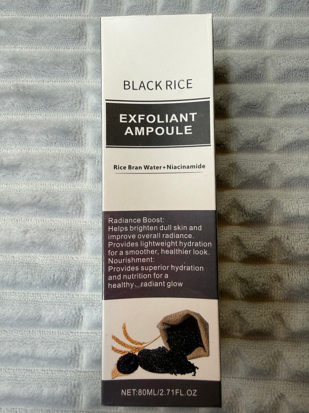 New Sealed Black Rice Exfoliant Ampoule Peel Shot Glow 80ml Niacinamide